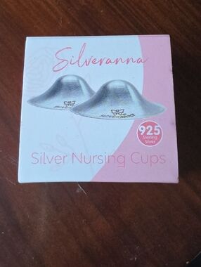 Silveranna Silver Nursing Cups - Pink Accent Gift Box